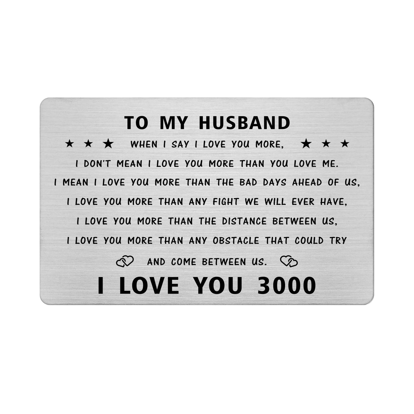 Wallet Card for Husband - I Love You Gift, Perfect for Birthdays, Valentine's Day, and Father's Day
