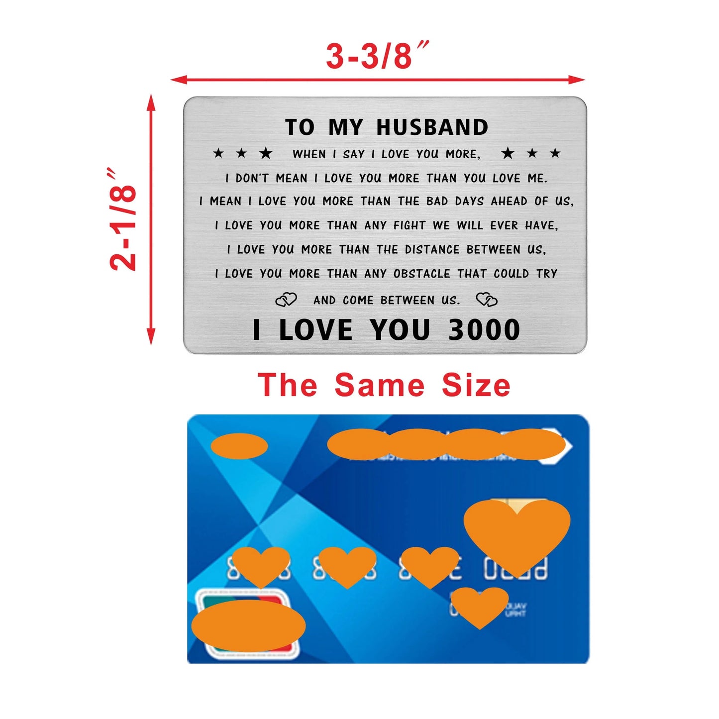 Wallet Card for Husband - I Love You Gift, Perfect for Birthdays, Valentine's Day, and Father's Day