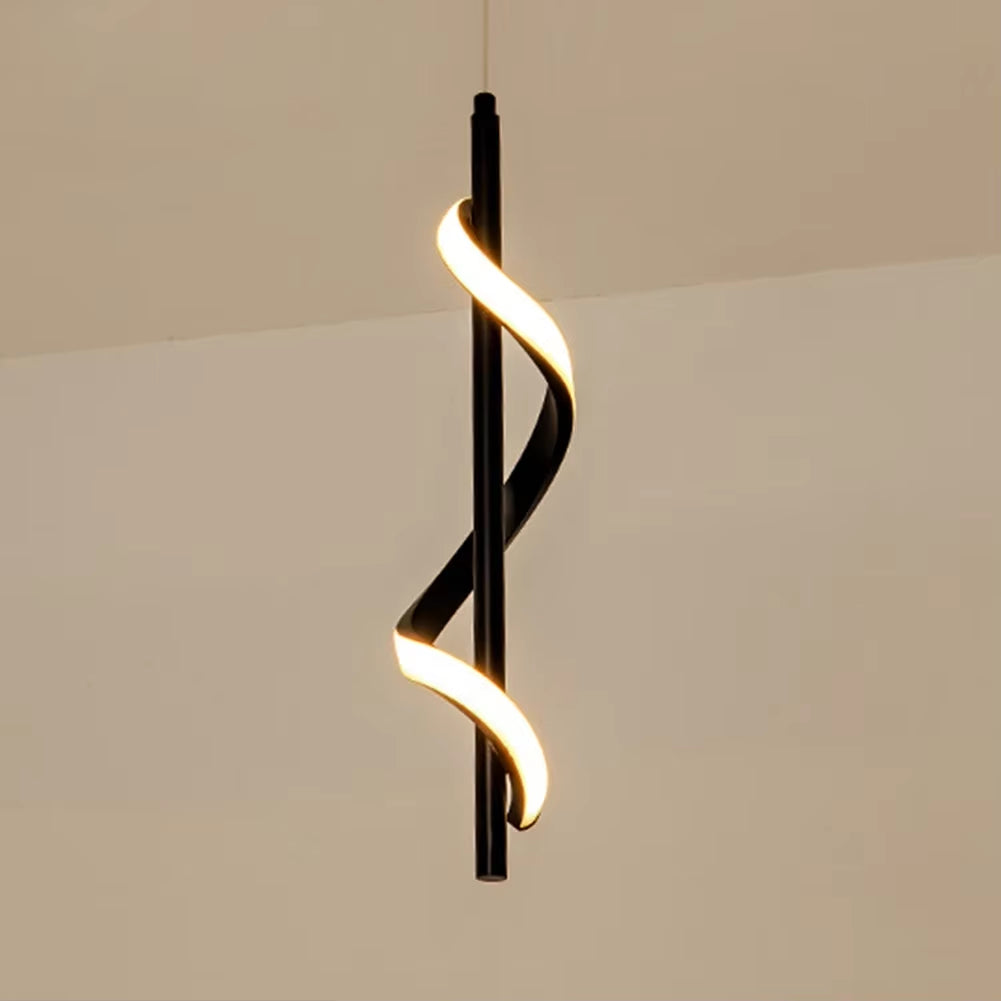 Nordic Spiral Chandelier Minimalist Modern Atmosphere Chandelier Metal Spiral Pendant Lamp for Ceiling Fixtures Lighting