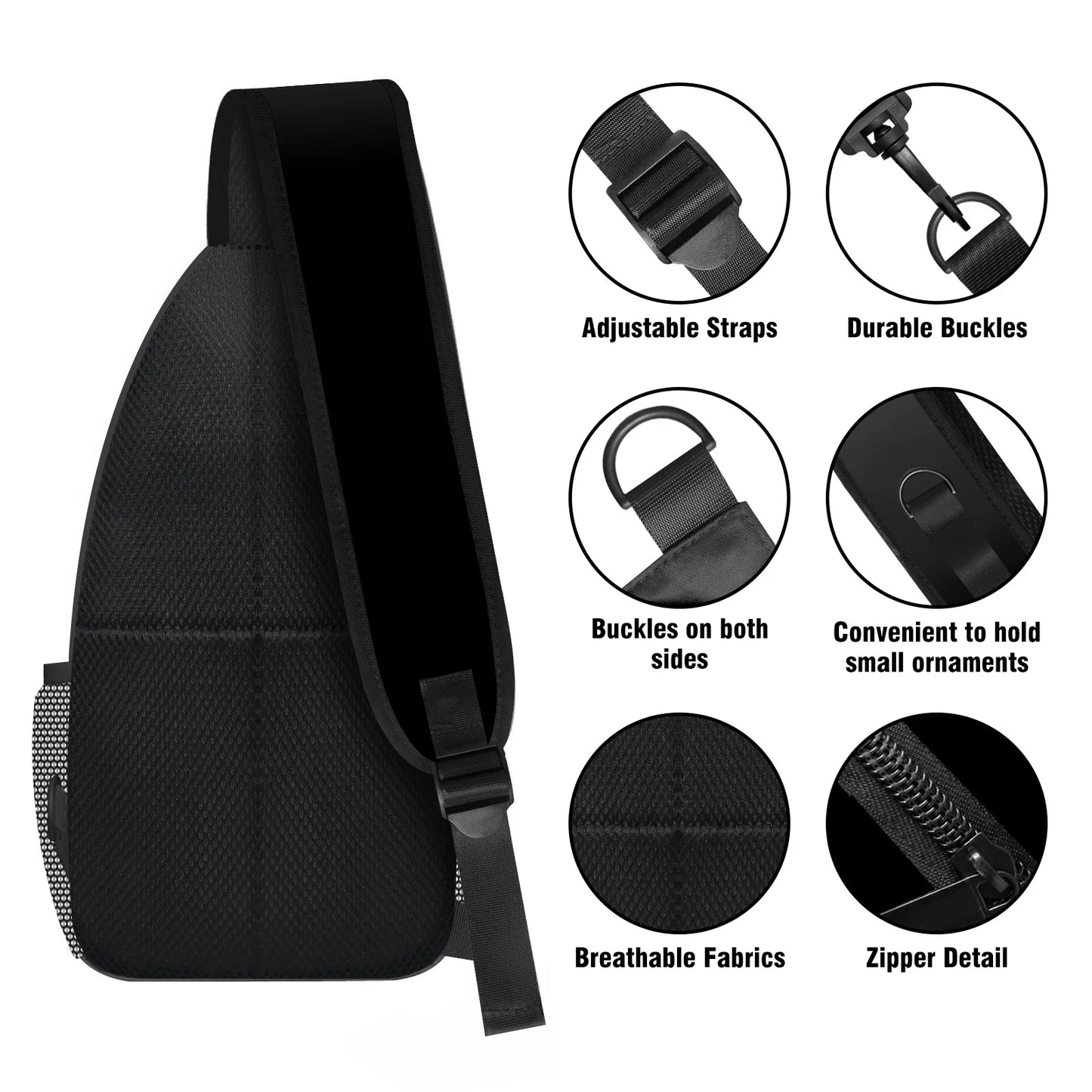 Vacekoe Crossbody Sling Backpack for Men and Women - Outdoor Travel and Camping Daypack with Dog Footprint Design