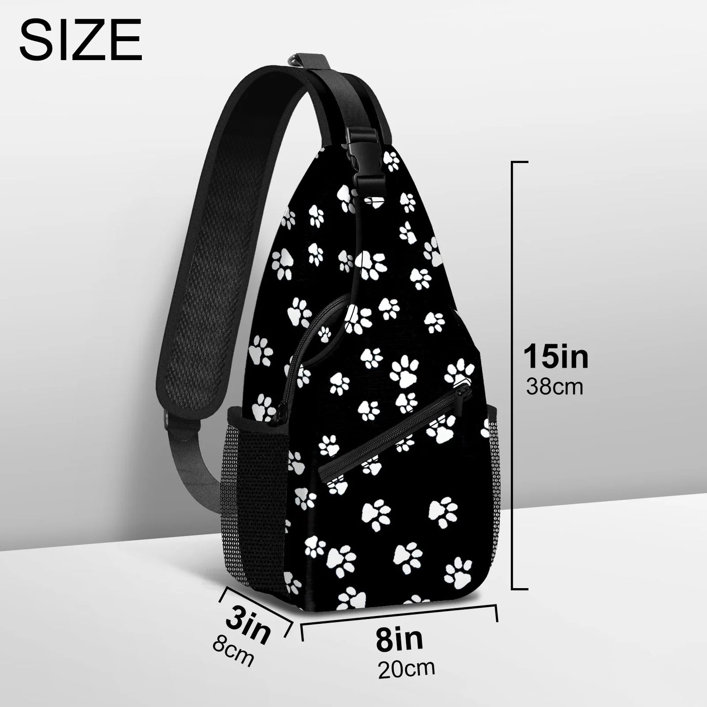 Vacekoe Crossbody Sling Backpack for Men and Women - Outdoor Travel and Camping Daypack with Dog Footprint Design