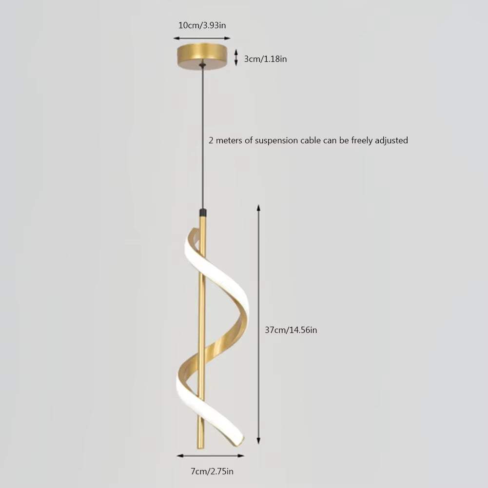 Nordic Spiral Chandelier Minimalist Modern Atmosphere Chandelier Metal Spiral Pendant Lamp for Ceiling Fixtures Lighting