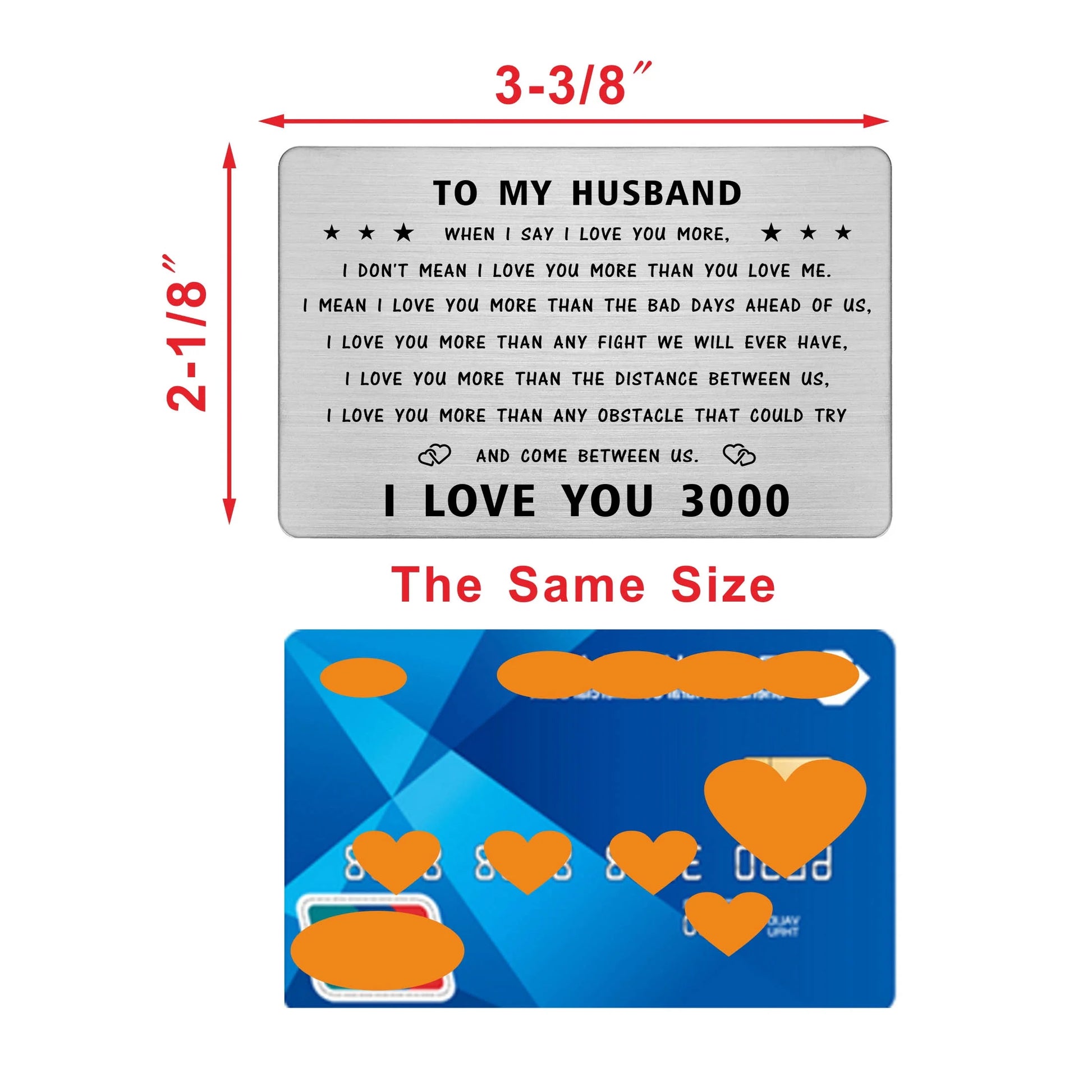 Wallet Card for Husband - I Love You Gift, Perfect for Birthdays, Valentine's Day, and Father's Day