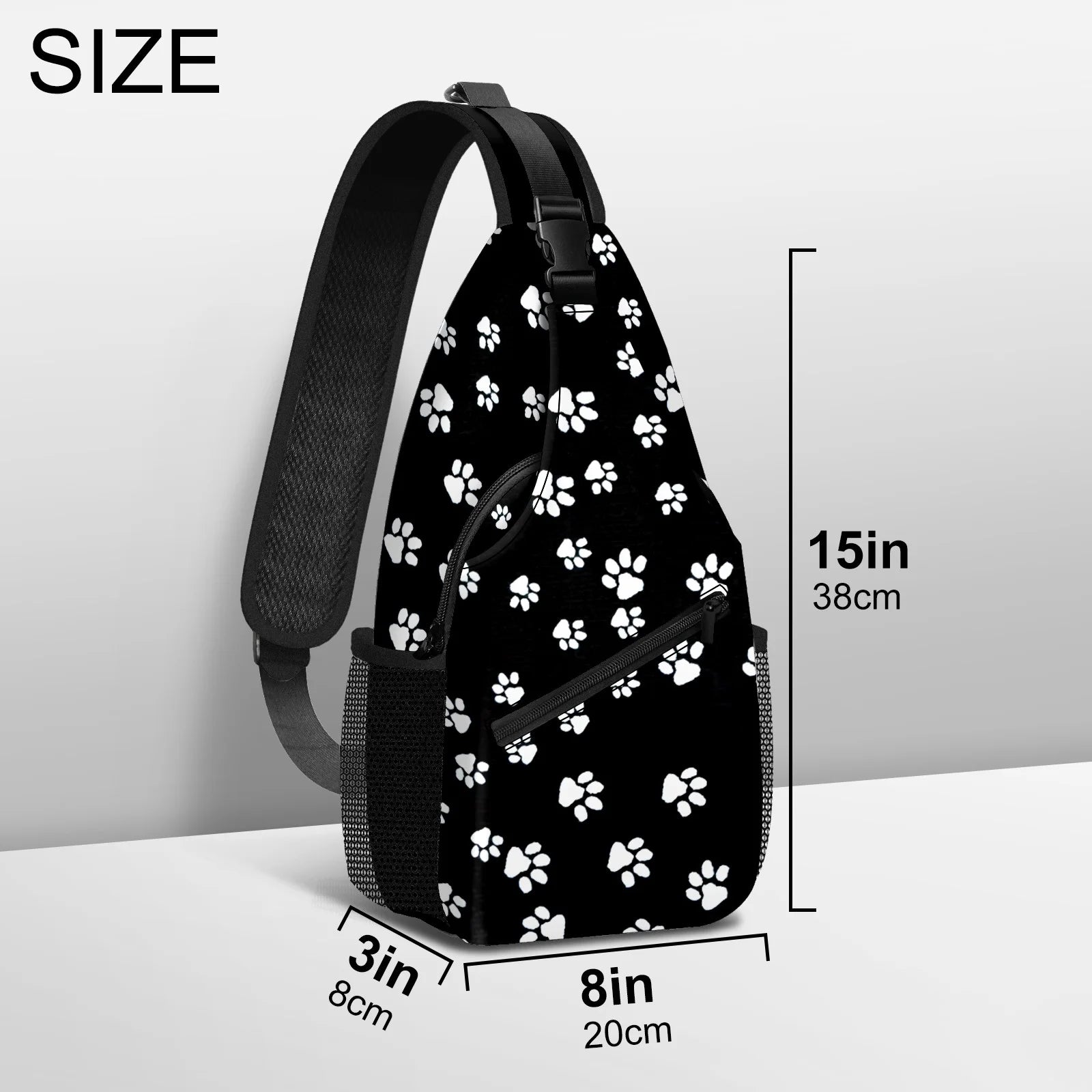 Vacekoe Crossbody Sling Backpack for Men and Women - Outdoor Travel and Camping Daypack with Dog Footprint Design